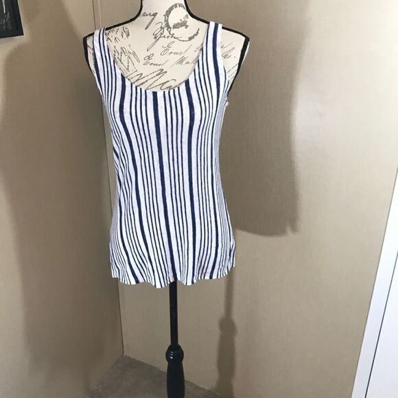 Chaser small sleeveless tank top striped blue/ - Picture 4 of 14